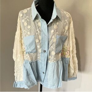 POL “Cannes” Button Jacket Shirt NWT